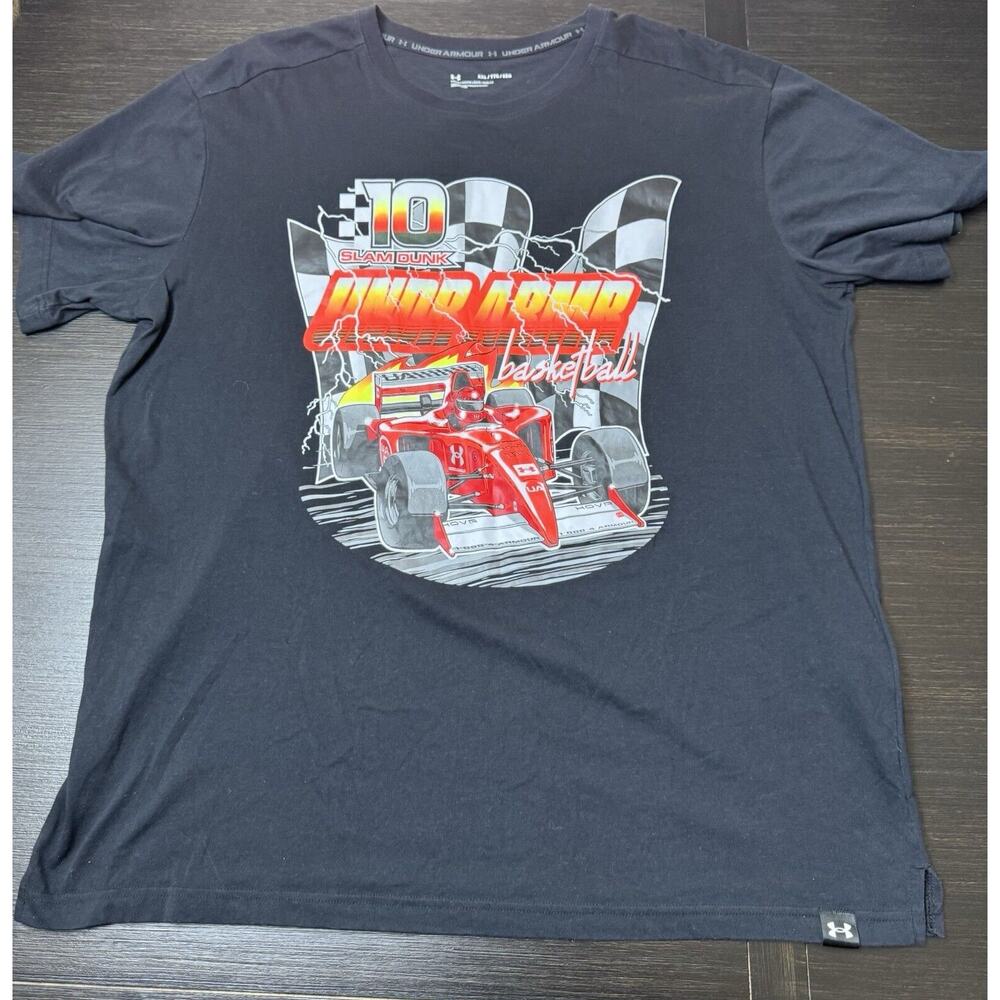 Under Armour Men’s Slam Dunk Basketball Race Car Graphic Print Shirt Size XXL